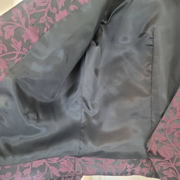 Longhorn Vintage Women's Burgundy/Black/Gold Acetate/Poly Horse Western Wear Jac - Picture 6 of 13